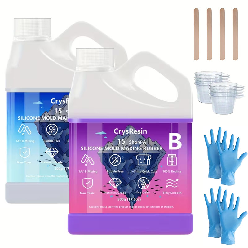 Soap Making Diy Kit - 500ml 2本入り 液体シリコン モールド作成用、ソフトで非粘着性、耐久性があり、速硬化性のゴムキット、DIYレジンキャスティング、キャンドル、石鹸用