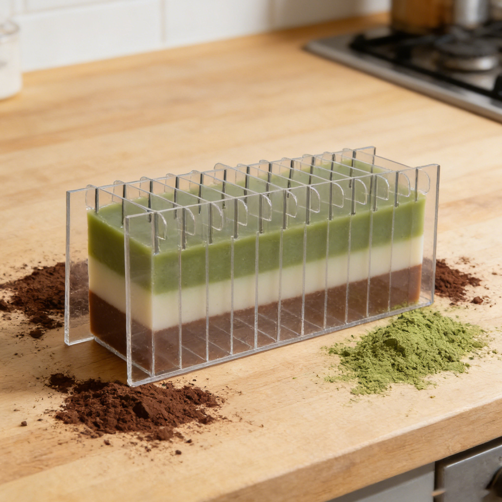 Soap Making Kit For Beginners - アクリル製石鹸分割ボード シリコンモールド用 透明精密計量ツール コールドプロセスメルトポア石鹸作りクラフト用