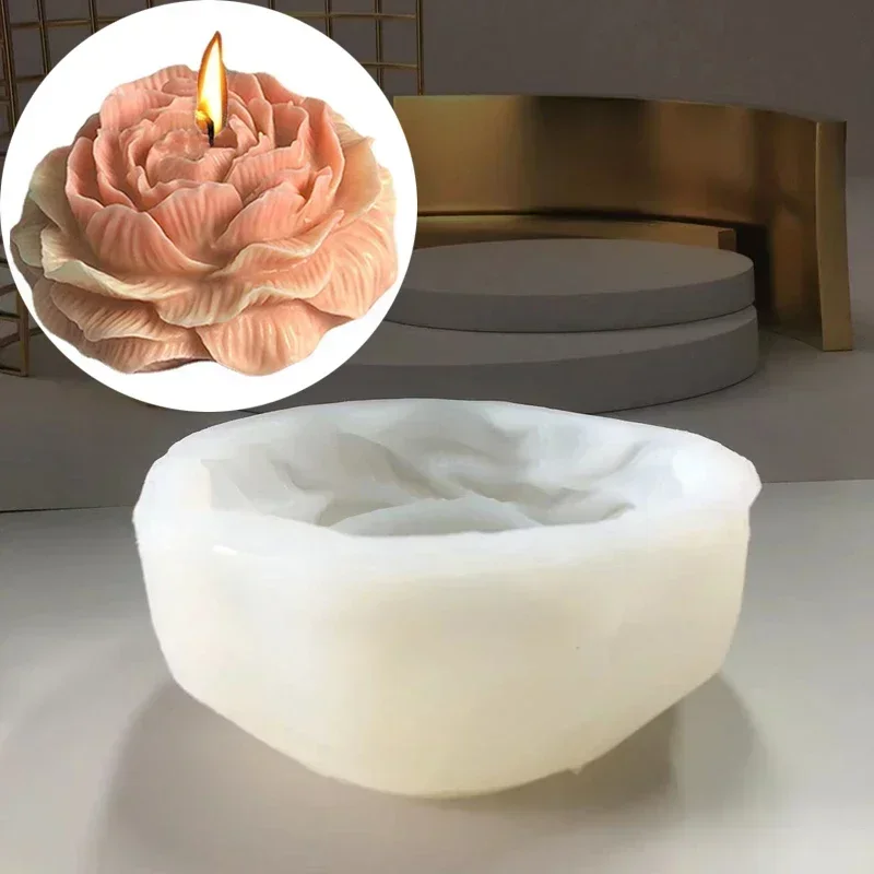 Soap Making Kit For Beginners - 特大3Dフラワーキャンドルシリコンモールド DIY ピオニーアロマプラスターレジン製作ツール 手作り石鹸 チョコレートケーキベーキングキット
