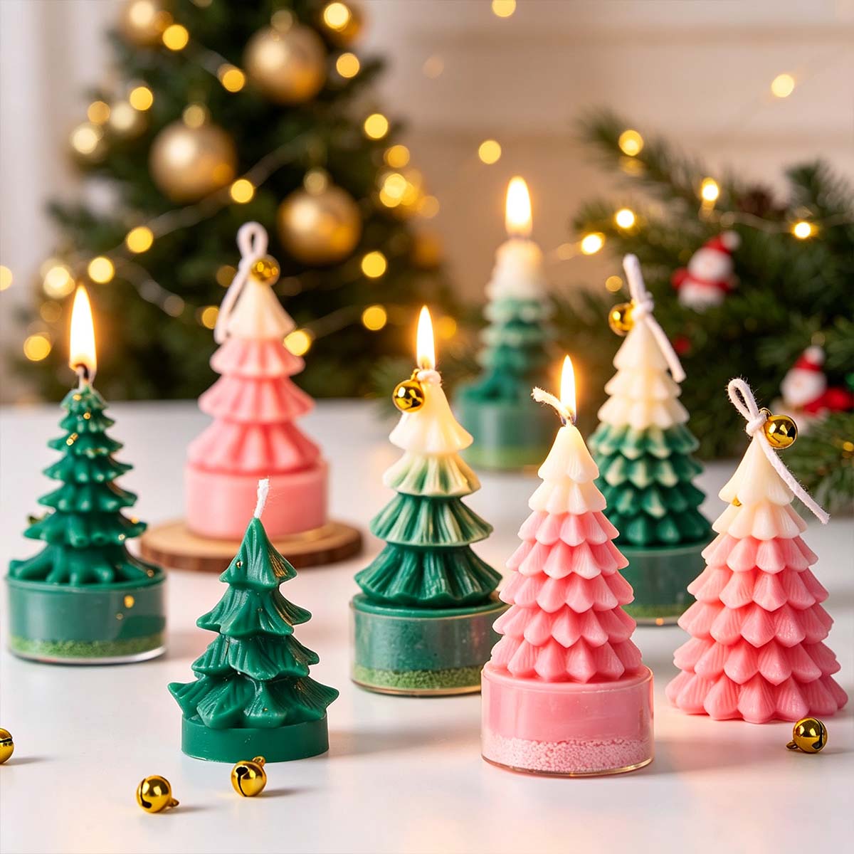 Soap Making Gifts - 3D クリスマスツリーシリコーンキャンドルモールド DIY クリスマスオーナメント工芸品作り石鹸石膏樹脂鋳造金型家の装飾アートギフト