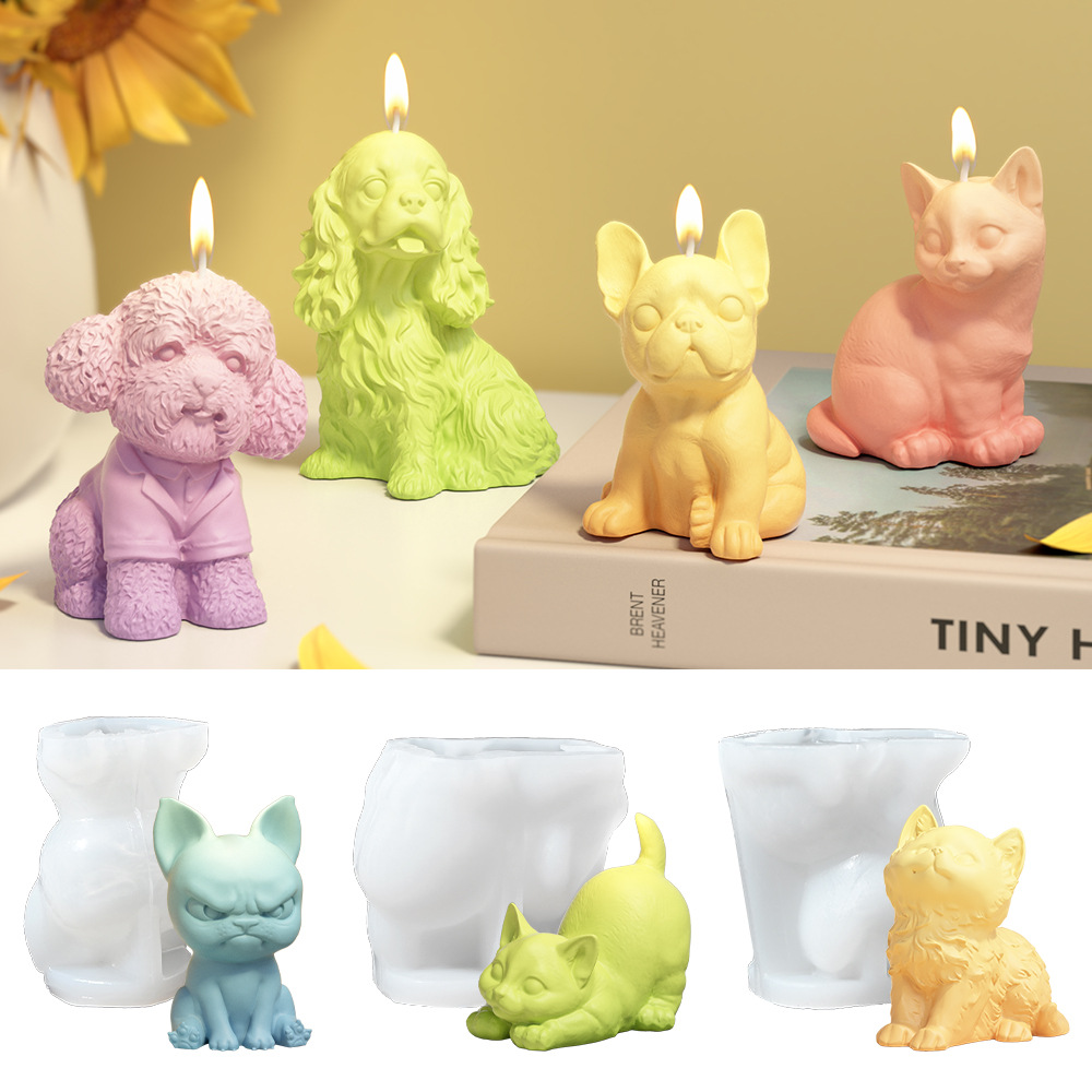座っているラブラドール子犬シリコーン型香りキャンドル動物猫樹 - Soap Making Gifts のレビューと価格