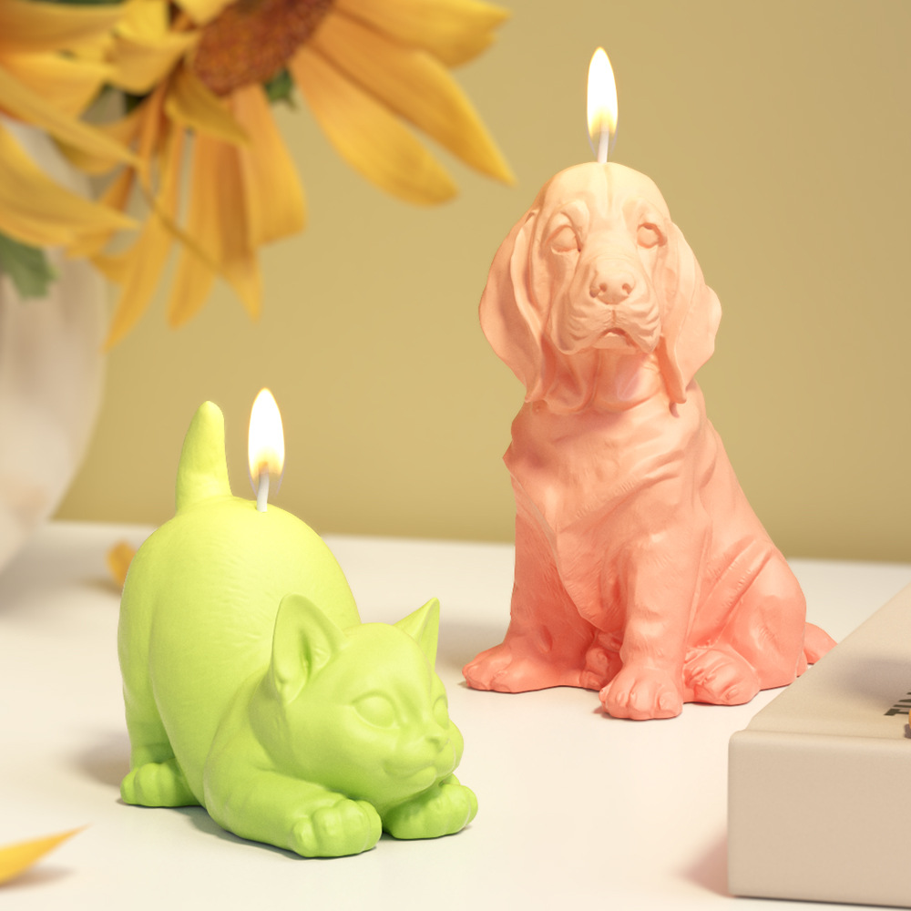 座っているラブラドール子犬シリコーン型香りキャンドル動物猫樹 - Soap Making Gifts のレビューと価格
