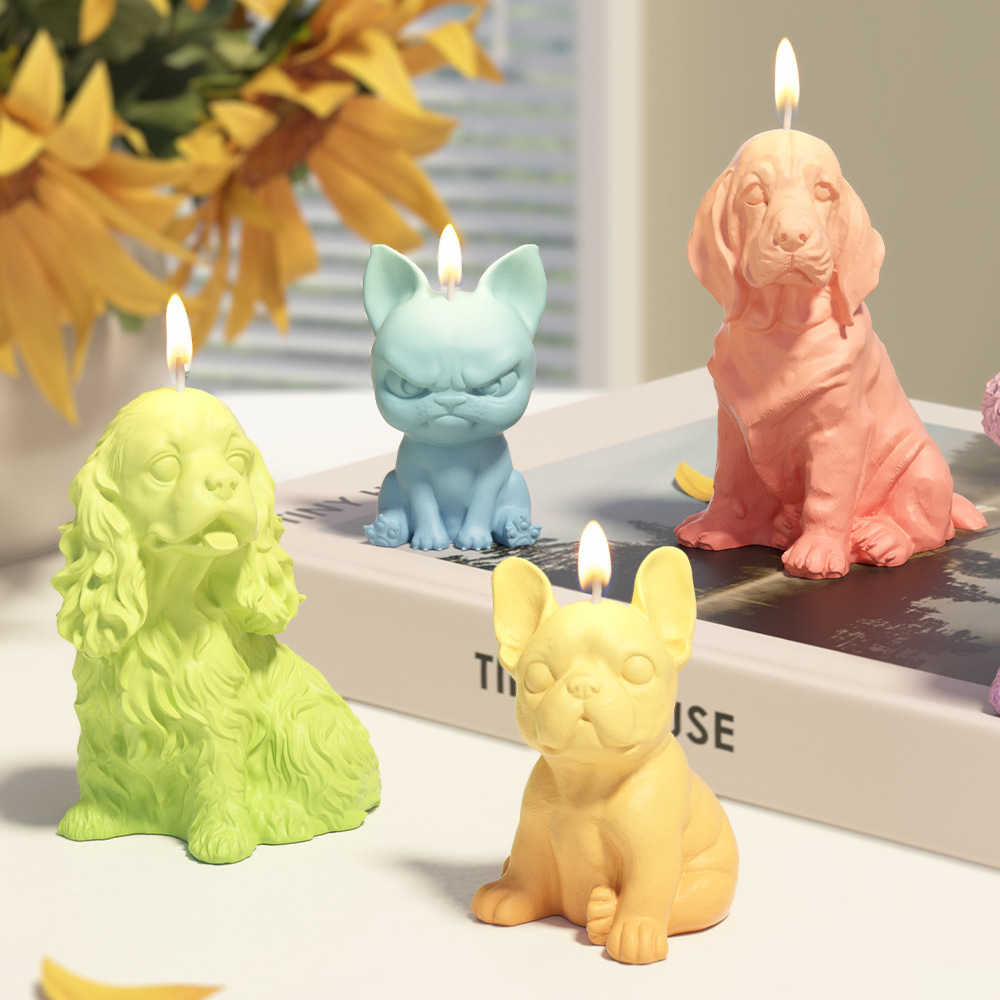 座っているラブラドール子犬シリコーン型香りキャンドル動物猫樹 - Soap Making Gifts のレビューと価格