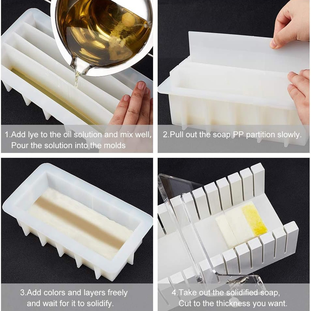 42オンスシリコンソープモールド、5つのアクリル仕切り付き、 - Soap Making Kit For Beginners のレビューと価格