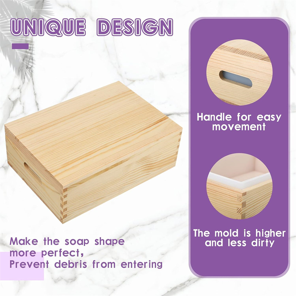 大型石鹸型長方形シリコンライナーモールド木箱と蓋付き DIY - Soap Making Kit For Beginners のレビューと価格