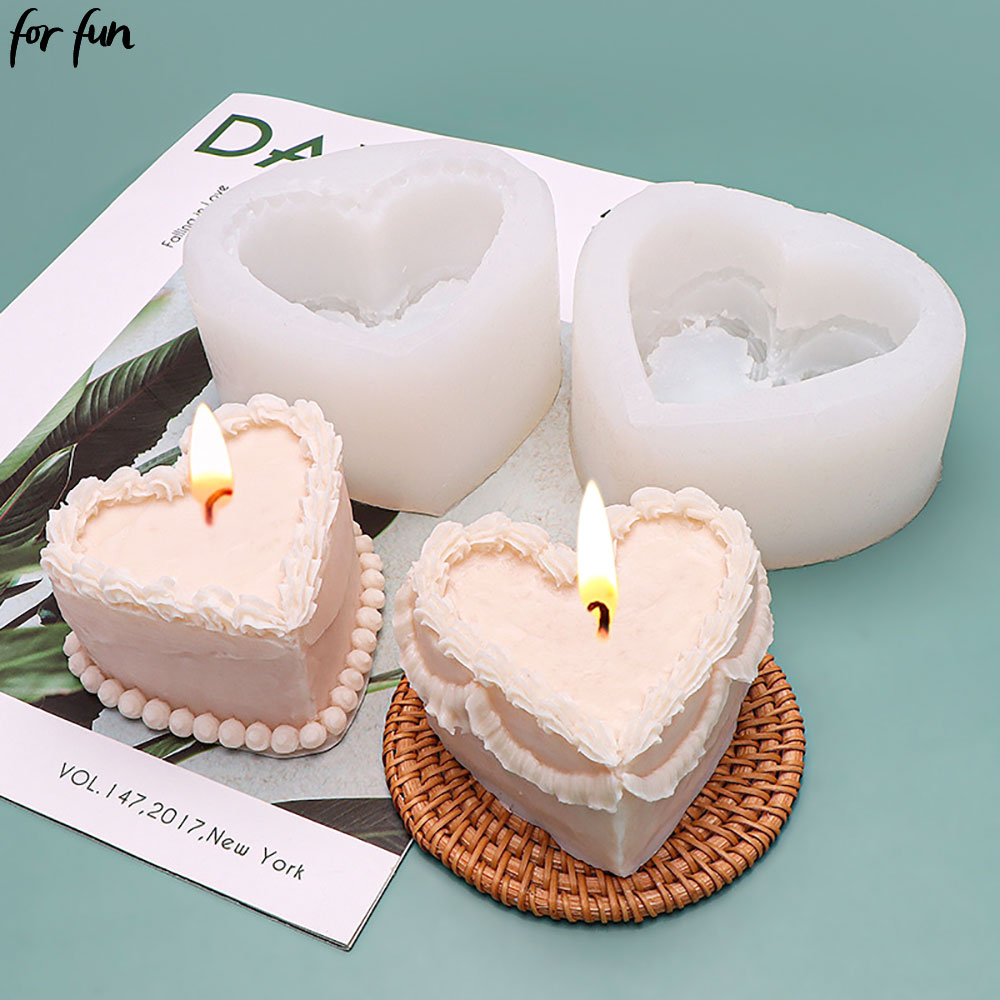 楽しいハートケーキ型キャンドルシリコーン型 DIY 手作り石 - Soap Making Gifts のレビューと価格