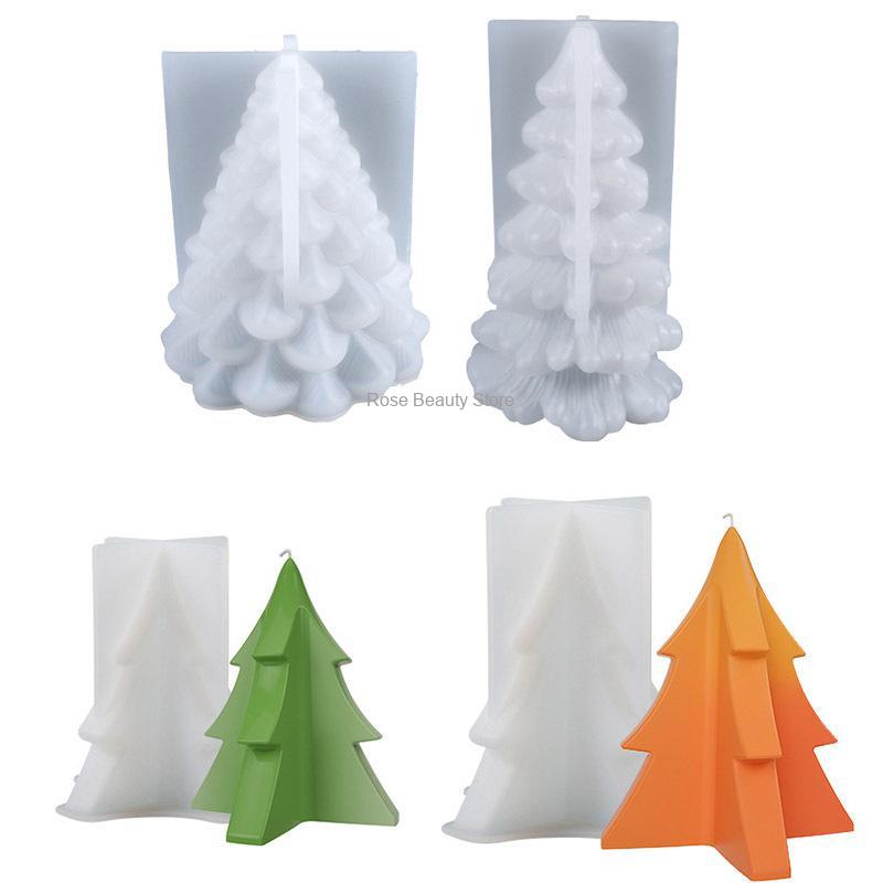 クリスマスツリーシリコンキャンドルモールド、3D斜めストライ - Soap Making Gifts のレビューと価格