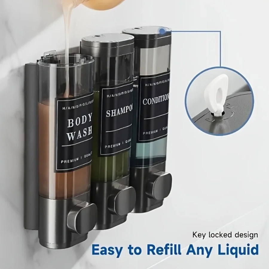 壁掛け式トリプルシャンプーコンディショナーソープディスペンサ - Soap Making Diy Kit のレビューと価格
